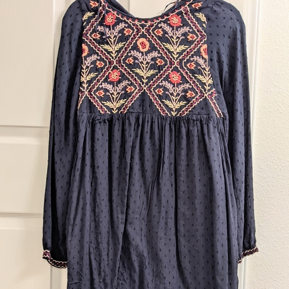 ZARA EMBROIDERED DOTTED MESH MIDI DRESS FLORAL - Picture 5 of 5